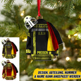 Personalized German Firefighter Christmas Wood Ornament Printed 22OCT-DT10