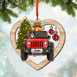 Personalized Jeep Dog Christmas Wood Ornament Printed 22OCT-DT10