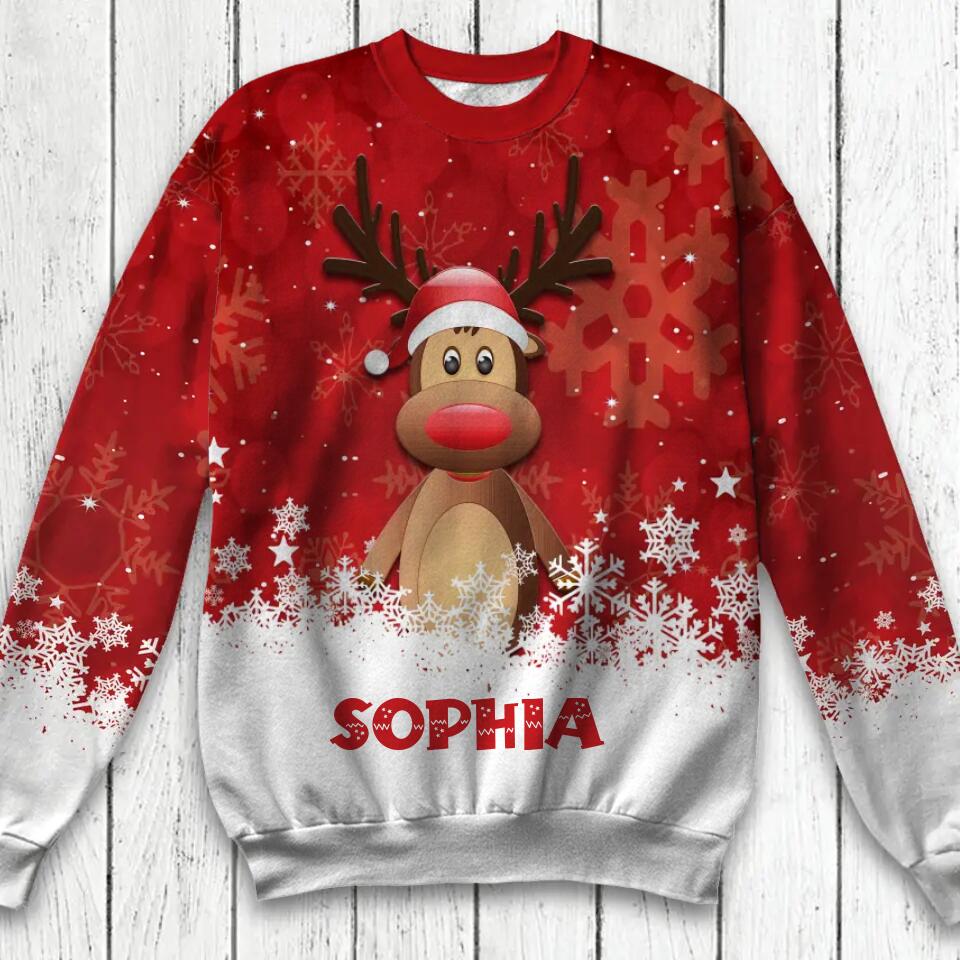 Personalized Reindeer Christmas Hoodie/Sweatshirt 3D Printed QTHQ1710