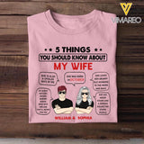 Personalized 5 Things You Should Know About My October Wife Couple Tshirt Printed 22OCT-HY20