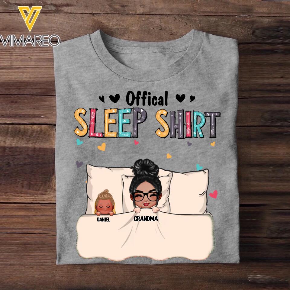 Personalized Offical Sleep Shirt Grandma With Kid Christmas Tshirt Printed 22OCT-DT27