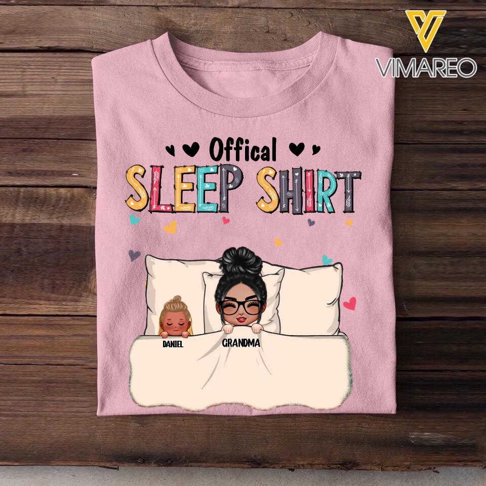 Personalized Offical Sleep Shirt Grandma With Kid Christmas Tshirt Printed 22OCT-DT27