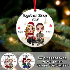 Personalized Together Since UK Solider/ Veteran Couple Christmas Acrylic/Plastic Ornament Printed 22NOV-DT03
