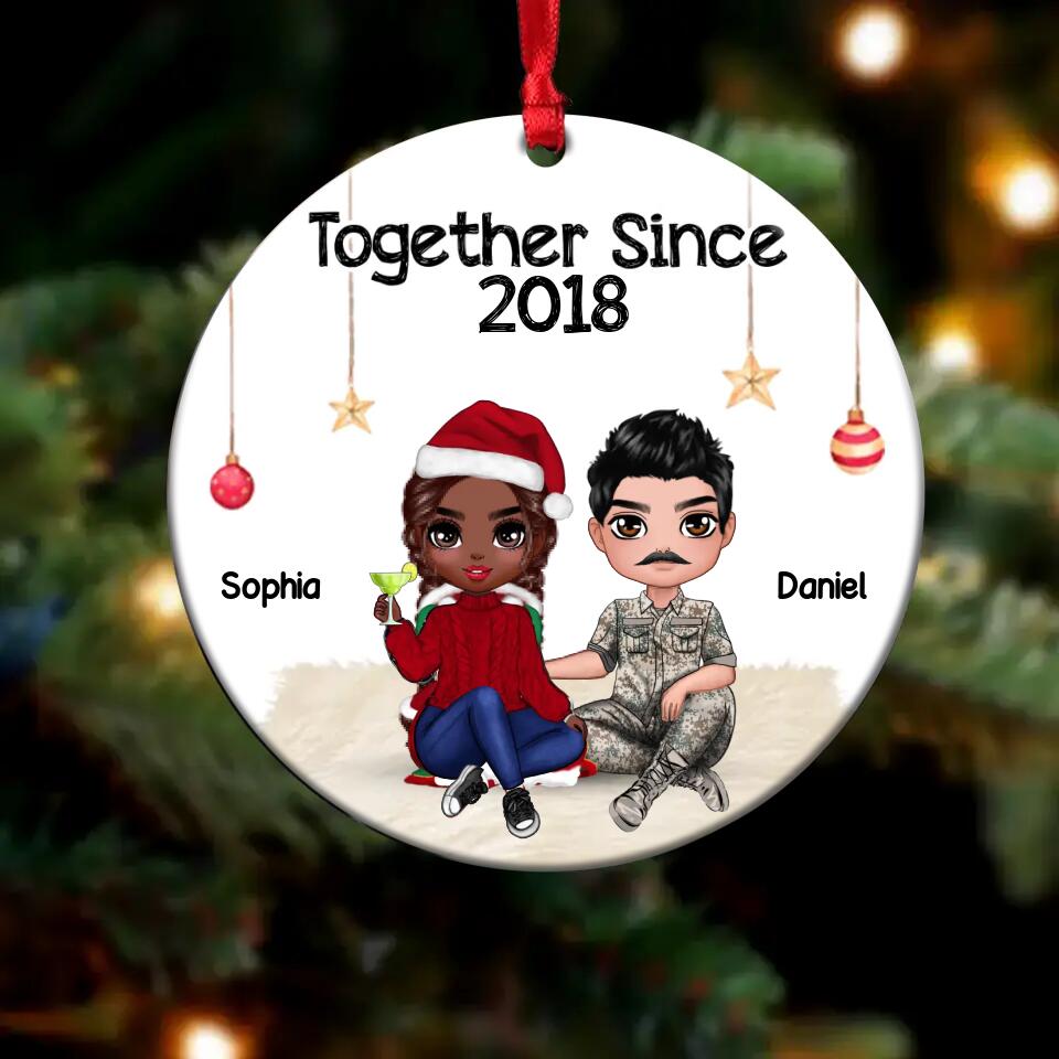 Personalized Together Since German Solider/ Veteran Couple Christmas Acrylic/Plastic Ornament Printed 22NOV-DT03