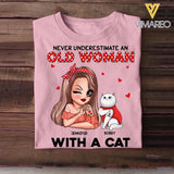 Personalized Never Underestimate An Old Woman With Cats Tshirt Printed 22NOV-DT03