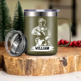 Personalized Canadian Veteran/Soldier Laser Handle Cup Printed 22NOV-HQ07