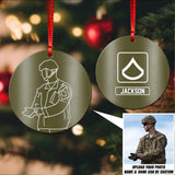 Personalized US soldier image art & Rank Ornament Printed QTHQ0911