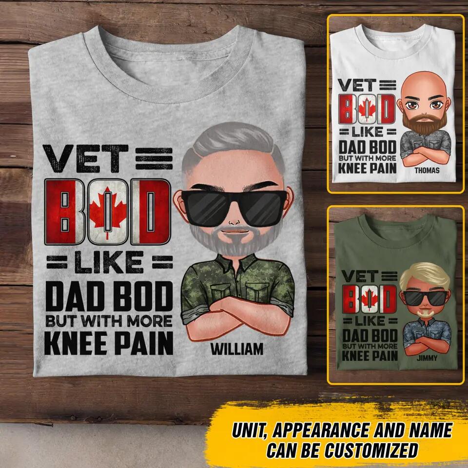 Personalized Vet Canadian Bod Like Dad Bod But With More Knee Pain Tshirt Printed NOV22-DT09