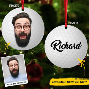 Personalized Your Image Funny Head Golf Acrylic/Plastic Ornament Printed QTDT1111
