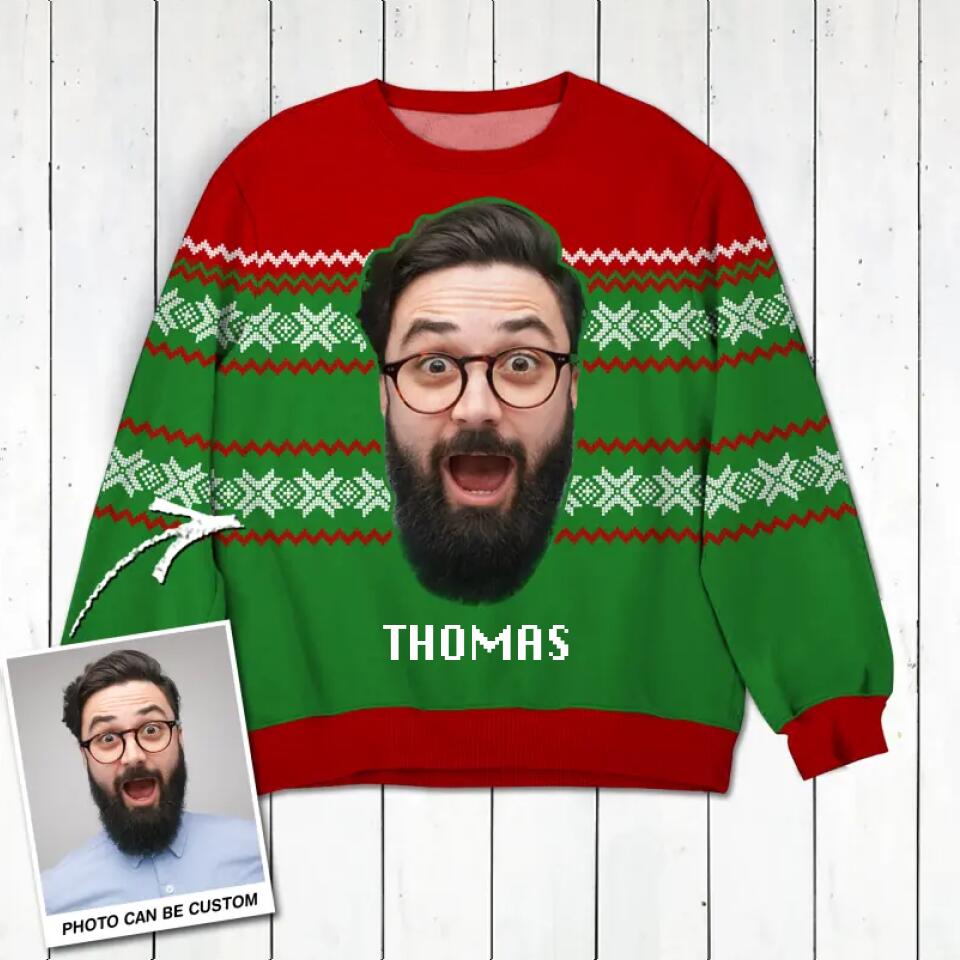 Personalized Your Image With Name Christmas Sweatshirt Prined QTDT1111