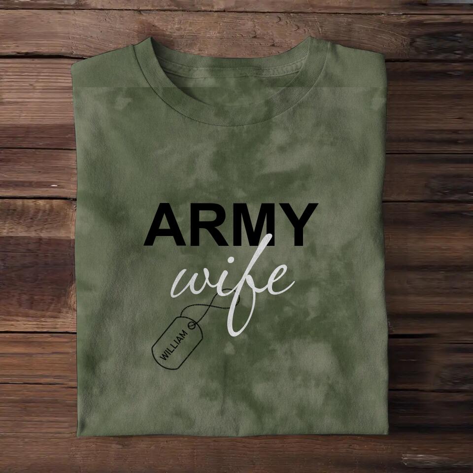 Personalized Army Wife Camouflag Tshirt Printed QTHY141122