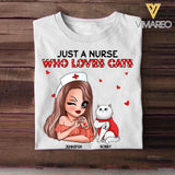 Personalized Just A Nurse Who Loves Cats Tshirt or Mug Printed QTDT1511
