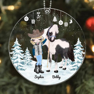 Personalized Horse Girl Christmas Acrylic/Plastic Ornament Printed 22NOV-DT16