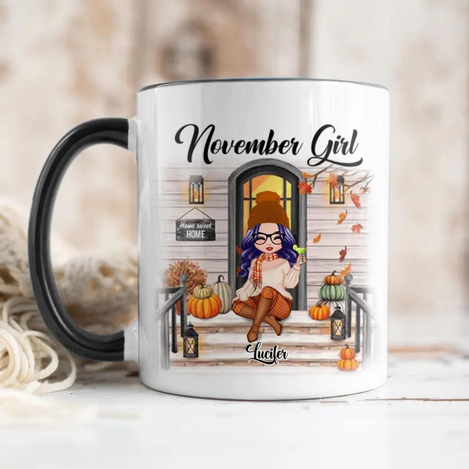 Personalized I'm November Girl Autumn Printed Accent Mug 22NOV-DT18