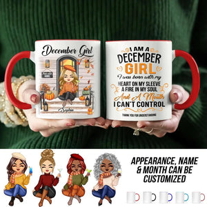 Personalized I'm December Girl Autumn Printed Accent Mug 22NOV-DT18