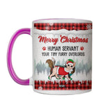 Personalized Merry Christmas Human Servant Your Tiny Furry Overlords Cat Printed Accent Mug 22NOV-DT22