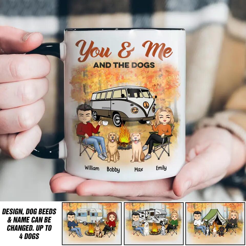Personalized You Me And The Dogs Couple Camping  Printed Accent Mug 22NOV-DT25