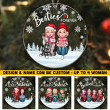 Personalized Besties Forever Soul Sisters Christmas Acrylic/Plastic Ornament Printed 22NOV-HQ26