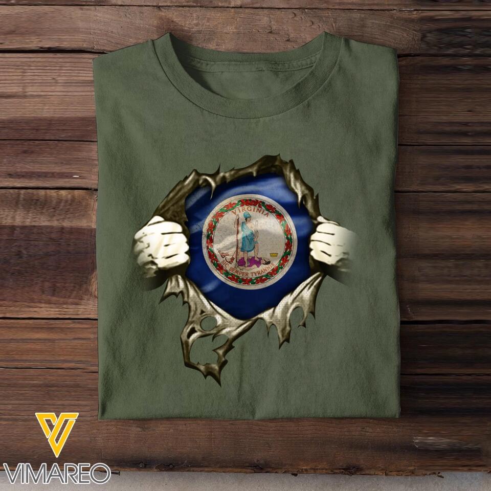 Personalized Virginia State Tshirt Printed QTDT3011