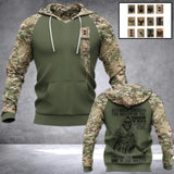Personalized UK Solider/ Veteran Camo With Name and Rank Hoodie 3D Printed 22DEC-HY05