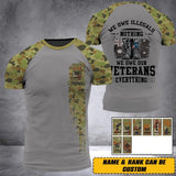 Personalized We Owe Illegals Nothing We Owe Our Veterans Everything Australian Rank Flag 3D Printed Tshirt 22DEC-HY06