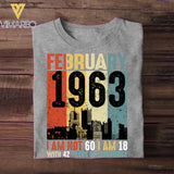 Personalized Year Of Birth February I Am 18 With Years Of Experience Tshirt Printed QTHQ0712