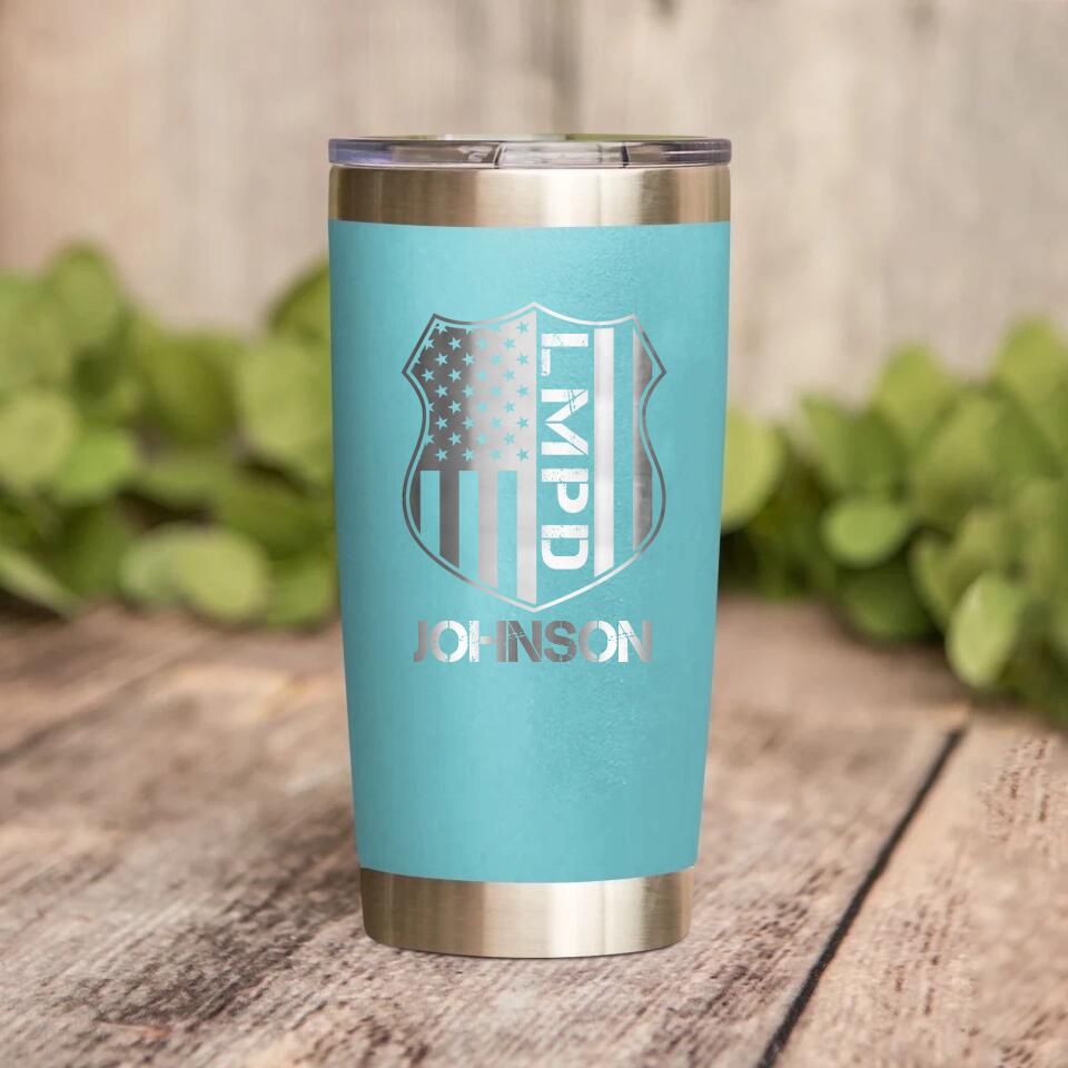 Personalized Los Angels  Police With Name laser Tumbler Printed QTDT1212