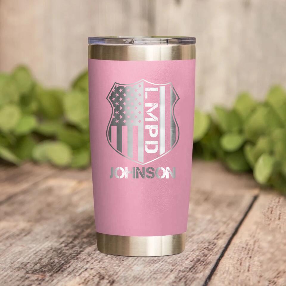 Personalized Los Angels  Police With Name laser Tumbler Printed QTDT1212
