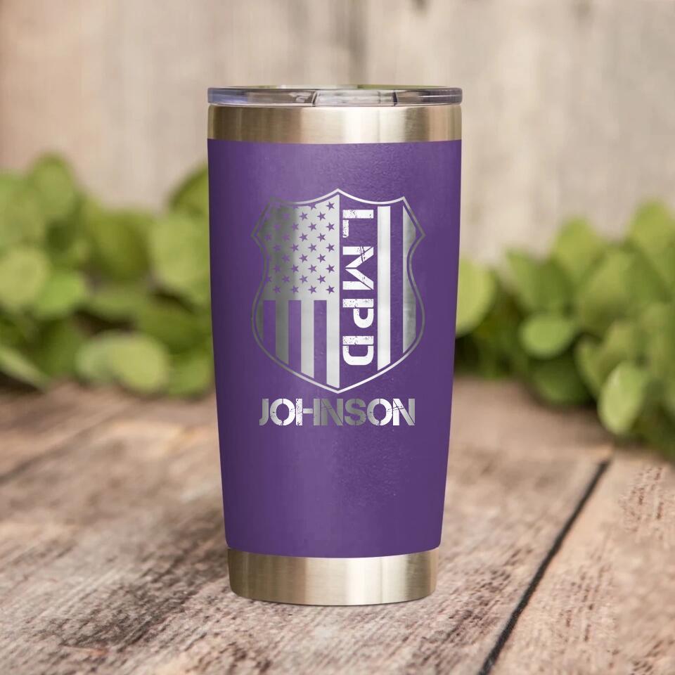 Personalized Los Angels  Police With Name laser Tumbler Printed QTDT1212