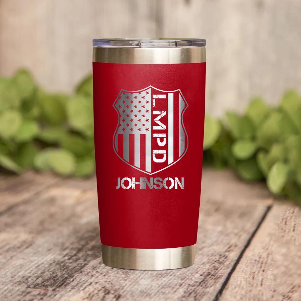 Personalized Los Angels  Police With Name laser Tumbler Printed QTDT1212