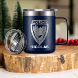 Personalized French Police With Name Laser Handle Cup Printed QTDT1312