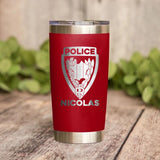 Personalized French Police With Name Laser Tumbler Printed QTDT1212