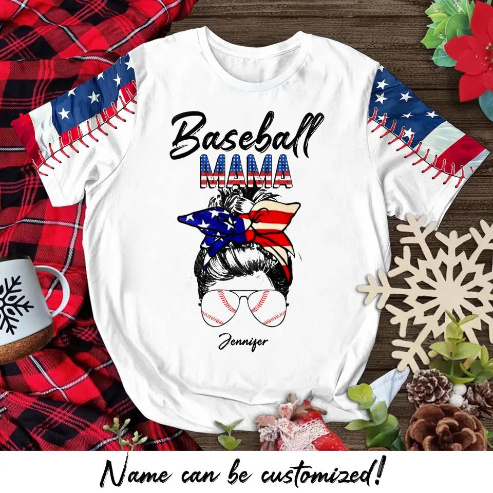 Personalized Baseball Mama 3D Printed Tshirt PNDT1312