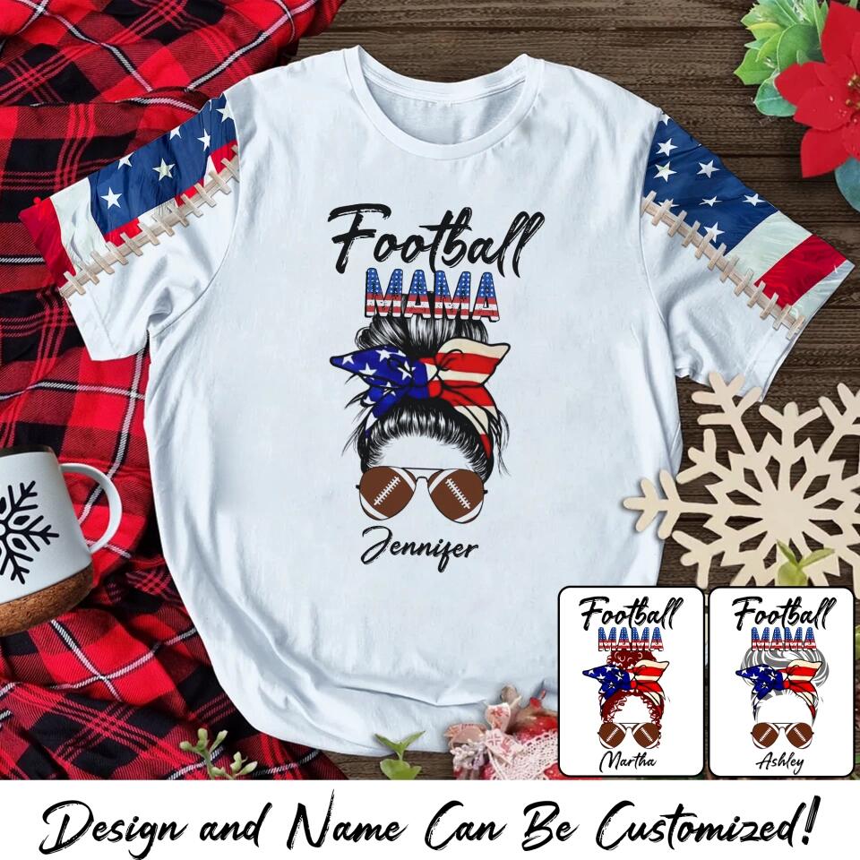 Personalized Football Mama 3D Printed Tshirt PNDT1312