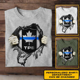 Personalized Canadian Police Department Tshirt Printed QTDT1312