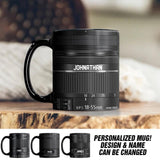 Personalized Lens & Name Black Mug Printed QTDT1612