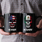 Personalized Mi Hogar Mi Sangre US And Mexico Skull Black Mug Printed QTDT1612