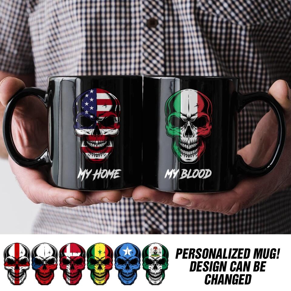Personalized My Home My Blood Black Mug Printed QTHQ1612