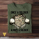 Personalized UK Soldier/ Veteran / Navy Or Sailor Once A Soldier Always A Soldier Tshirt Printed 22DEC-HQ26