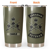 Personalized Canadian Soldier/ Veteran With Logo And Name Tumbler Printed 22DEC-HY26