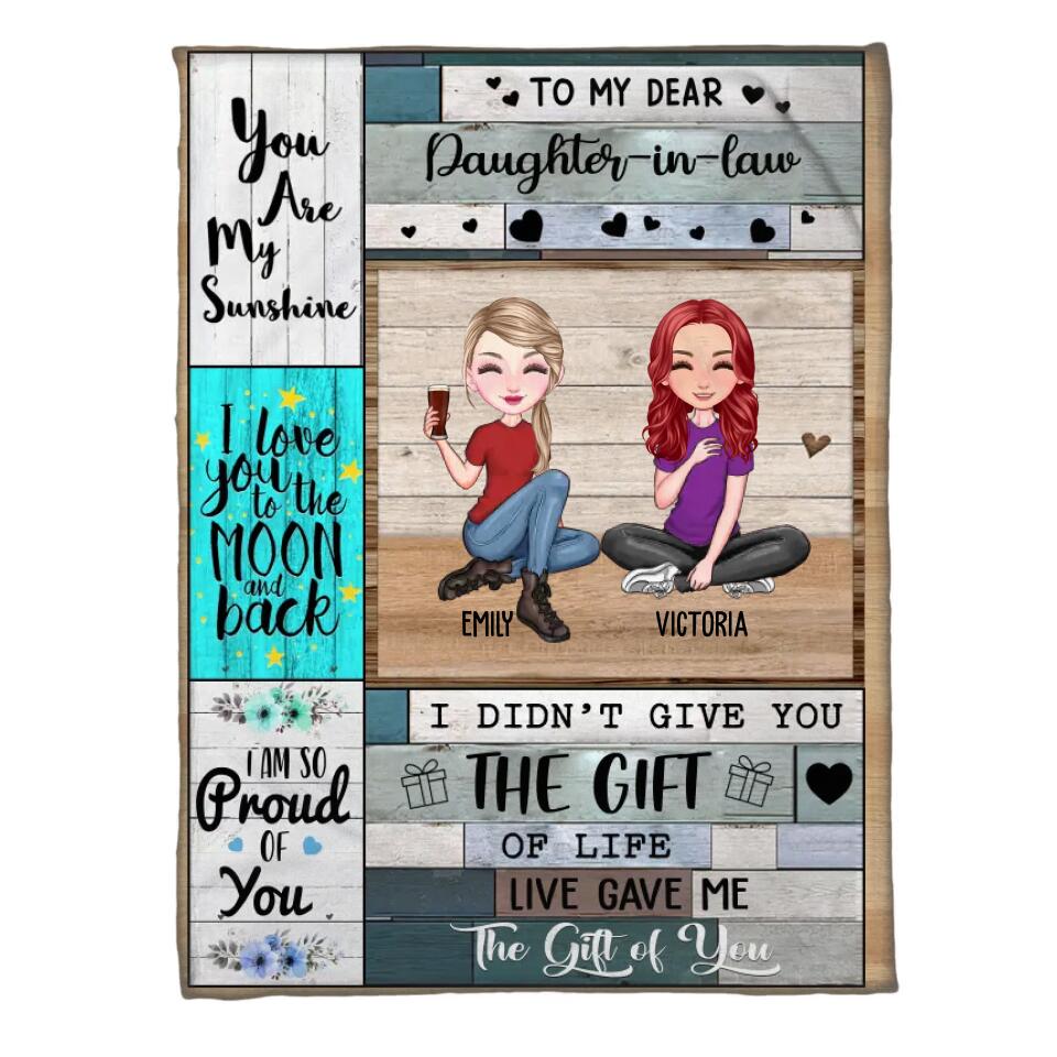 Personalized To My Dear Daughter-In-Law You Are My Sunshine I Love You Quilt Blanket Printed 22DEC-DT26