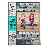 Personalized To My Dear Daughter-In-Law You Are My Sunshine I Love You Quilt Blanket Printed 22DEC-DT26