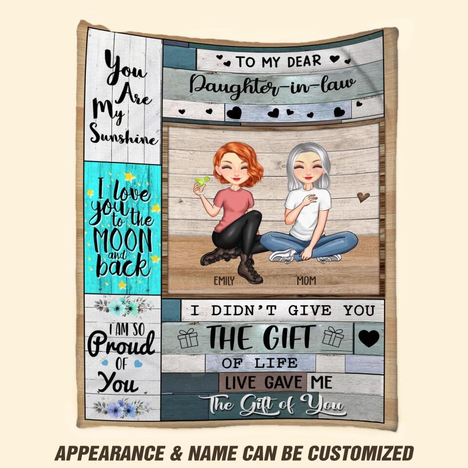 Personalized To My Dear Daughter-In-Law You Are My Sunshine I Love You Quilt Blanket Printed 22DEC-DT26