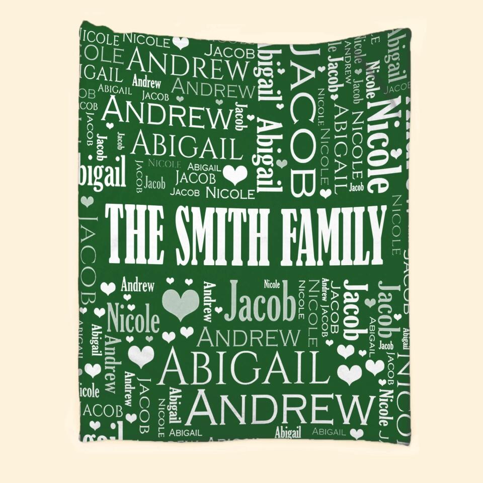 Personalized Family Name Quilt Blanket Printed QTHQ2712