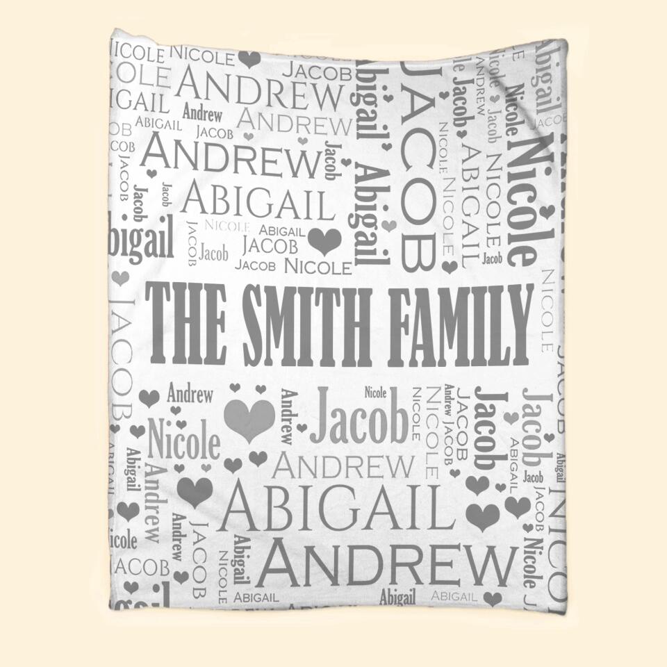 Personalized Family Name Quilt Blanket Printed QTHQ2712