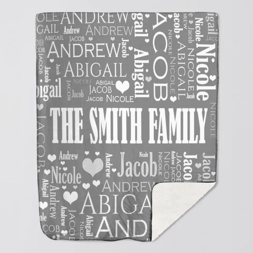 Personalized Family Name Quilt Blanket Printed QTHQ2712