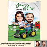 Personalized Your Image Yoy And Me We Got This Farm Couple Truck Quilt Blanket Printed QTDT2712