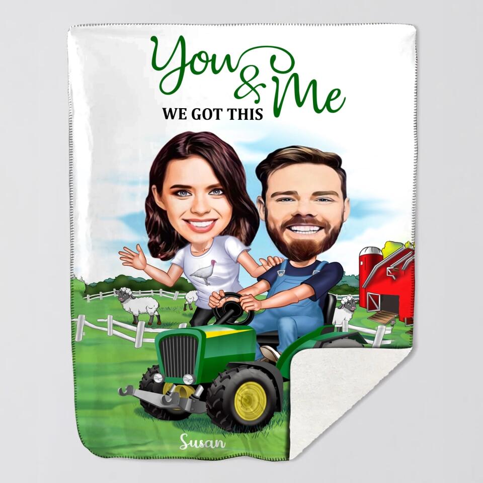 Personalized Your Image Yoy And Me We Got This Farm Couple Truck Quilt Blanket Printed QTDT2712