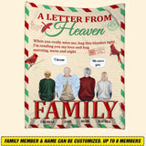 Personalized A Letter From Heaven Memorial Person Family Gifts Quilt Blanket Printed PNDT2812