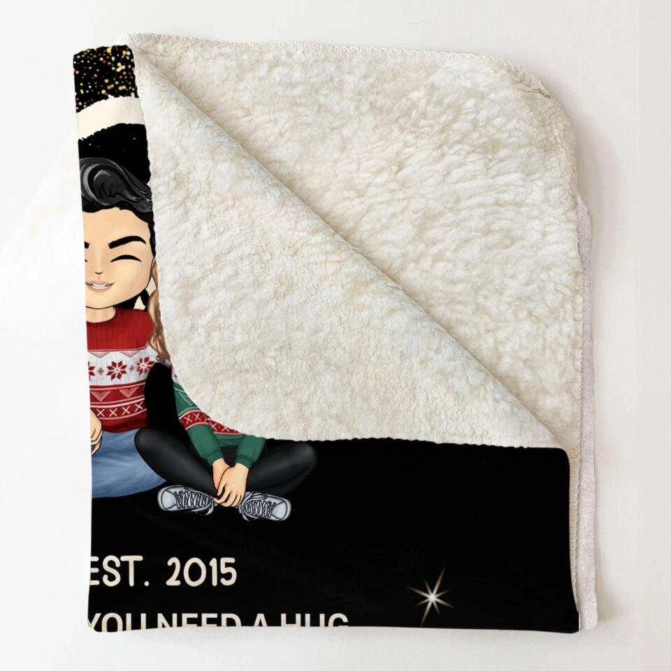 Personalized Couple When You Need A Hug Hold This Blanket Tight I Have Filled It With Wishes, Hope, Love And Light Quilt Blanket Printed PNHQ2812